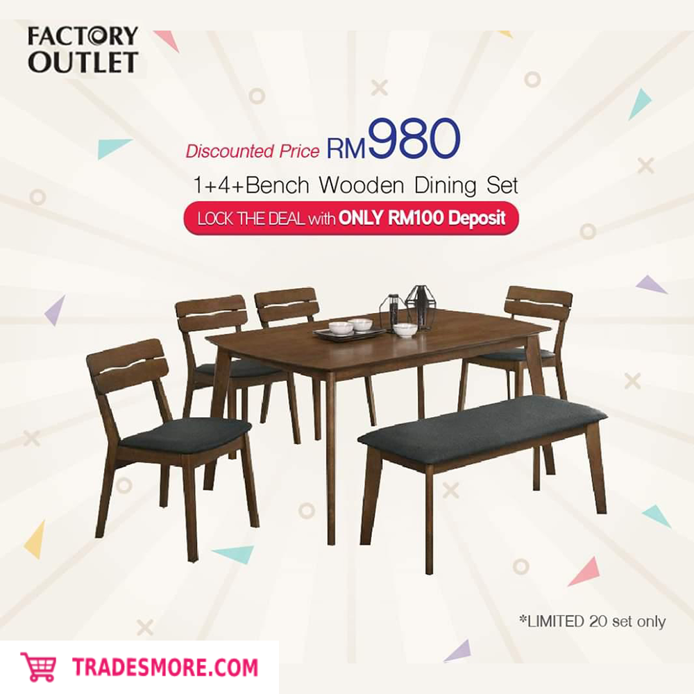 Wooden Dining Set 1 + 4 +Bench