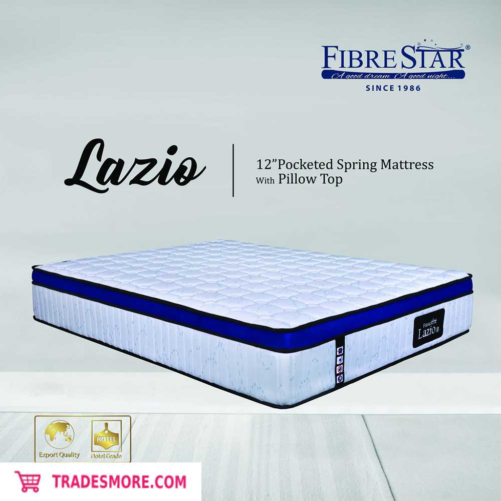 Fibre Star Lazio 12" Pocketed Spring Mattress With Pillow Top [Wholesale available]